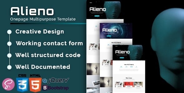 دانلود قالب HTML تک صفحه ای Alieno