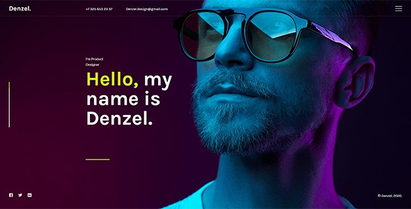 دانلود قالب HTML تک صفحه ای Denzel