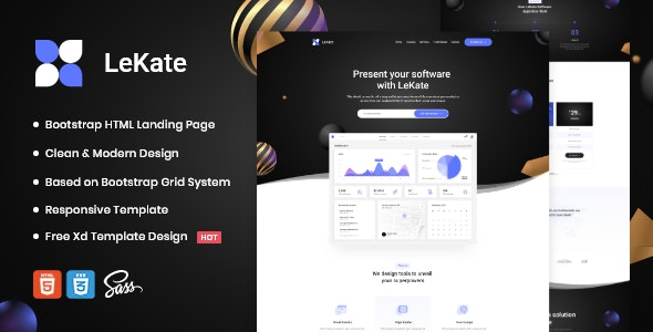 دانلود قالب HTML لندینگ پیج LeKate