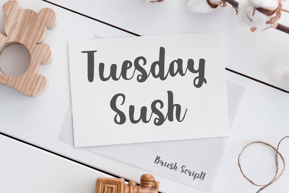 دانلود فونت تیوزدی ساش Tuesday Sush