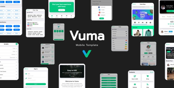 دانلود قالب HTML موبایلی Vuma