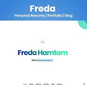 دانلود قالب HTML نمونه کار و رزومه Freda