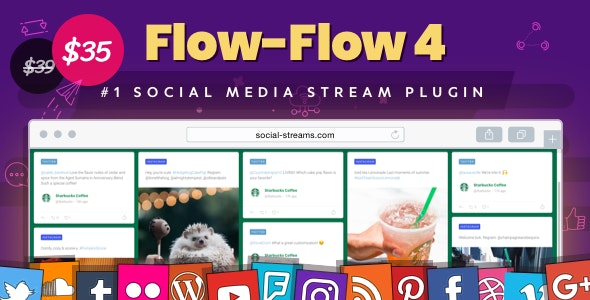 دانلود افزونه وردپرس شبکه های اجتماعی Flow Flow