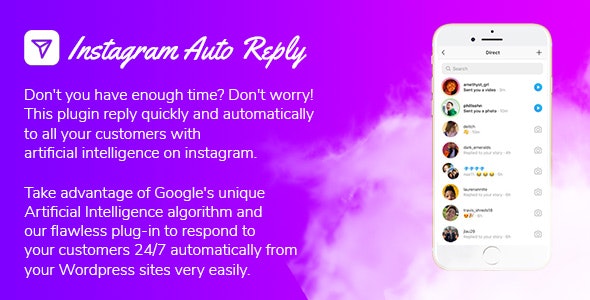 دانلود افزونه وردپرس پاسخ خودکار دایرکت Instagram Auto Reply