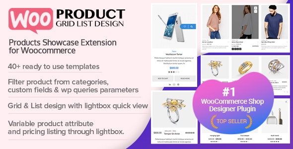 دانلود افزونه ووکامرس WOO Product Grid/List Design