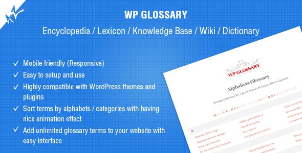 دانلود افزونه وردپرس دیکشنری و دایره المعارف WP Glossary