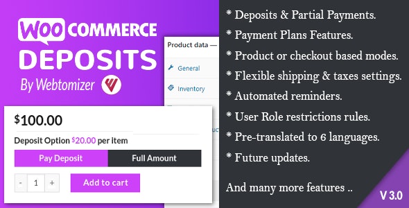 دانلود افزونه ووکامرس WooCommerce Deposits