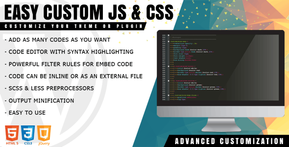 دانلود افزونه وردپرس Easy Custom JS and CSS