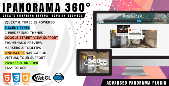 دانلود افزونه وردپرس ساخت تور مجازی iPanorama 360°