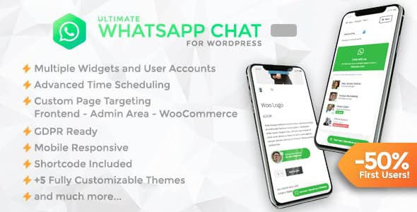دانلود افزونه وردپرس چت واتس اپ Ultimate WhatsApp Chat Support