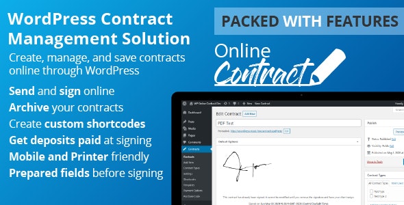 دانلود افزونه وردپرس مدیریت قراردادها WP Online Contract