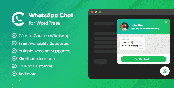 دانلود افزونه وردپرس واتس اپ چت Clever WhatsApp Chat