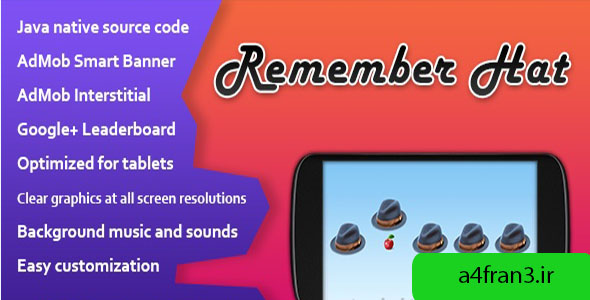 دانلود سورس بازی اندروید Remember Hat Game with AdMob and Leaderboard