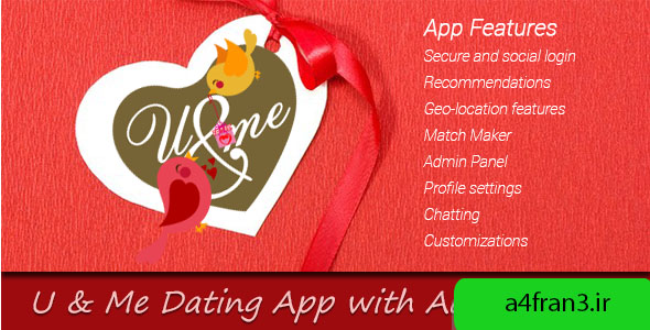 دانلود سورس اپلیکیشن You and Me Dating App with Admin Panel