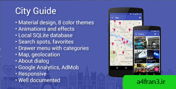 دانلود سورس اپلیکیشن نقشه برای اندروید City Guide - Map App for Android