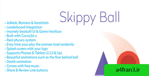 دانلود سورس اپلیکیشن بازی Skippy Ball with AdMob
