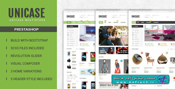 دانلود قالب فروشگاهی پرستاشاپ Unicase