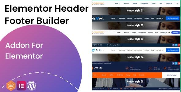 دانلود افزونه وردپرس Elementor Header Footer Builder برای المنتور