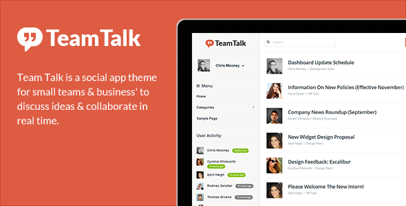 دانلود قالب وردپرس Team Talk - A Real Time Collaboration Theme