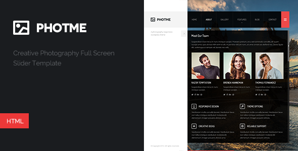 دانلود قالب HTMLسایت Photme - Creative Fullscreen Photography