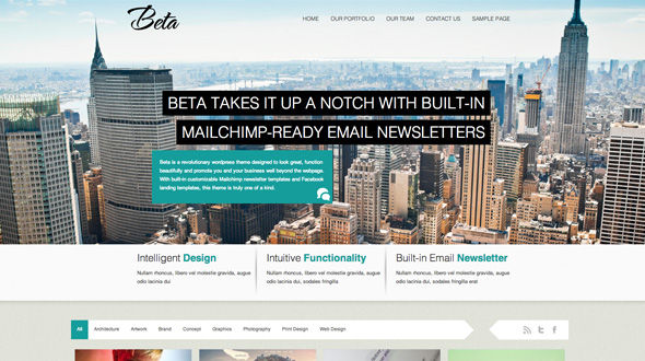 دانلود قالب HTML سایت Beta – HTML5 Responsive Theme With Built-in Email Newsletter