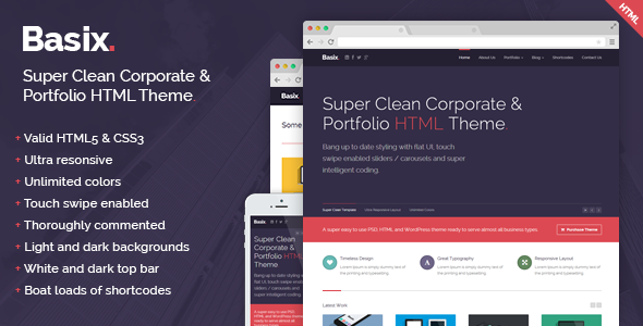 دانلود قالب HTMLسایت Basix - Super Clean Corporate HTML Template