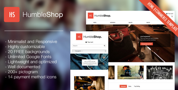 دانلود قالب HTMLسایت HumbleShop - Minimal Responsive eCommerce Template