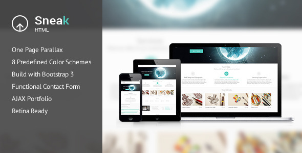 دانلود قالب HTML تک صفحه ای Sneak