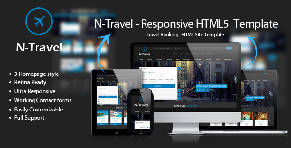 دانلود قالب HTML سایت N-Travel