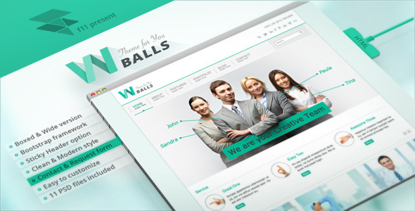 دانلود قالب HTML شرکتی W Balls