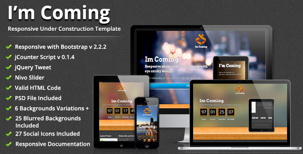 دانلود قالب HTML در دست طراحی Im Coming