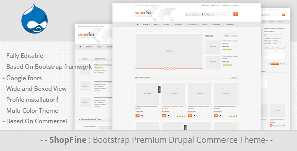دانلود قالب فروشگاهی دروپال Shopfine
