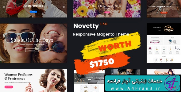 دانلود قالب فروشگاهی مجنتو راست چین Novetty