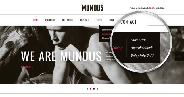دانلود قالب فتوشاپ وب سایت شرکتی mundus