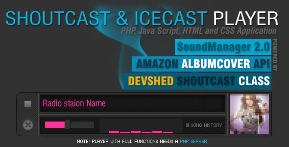 دانلود اسکریپت مدیاپلیر Shoutcast and Icecast