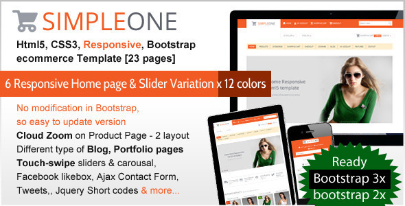 دانلود قالب HTML فروشگاهی SIMPLEONE
