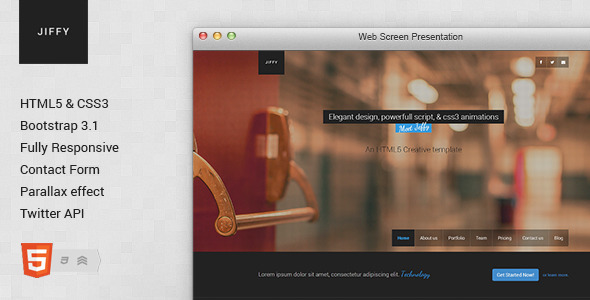 دانلود قالب HTML سایت Jiffy