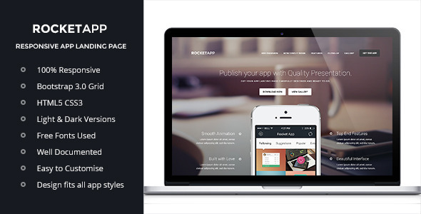 دانلود قالب HTML سایت Rocket App