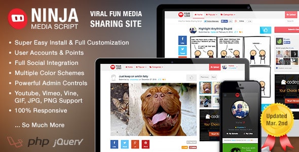 دانلود اسکریپت شبکه اجتماعی اشتراک گذاری Ninja Media Script