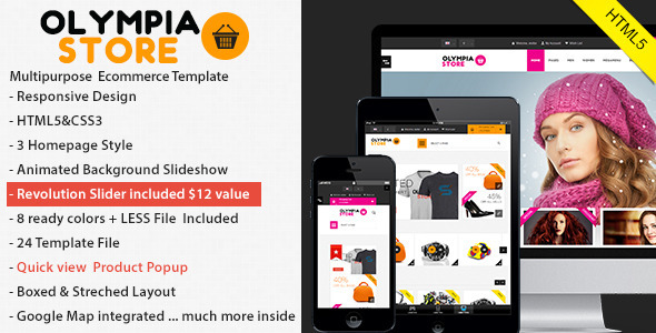 دانلود قالب HTML فروشگاهی Olympia