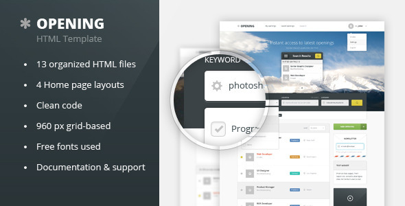 دانلود قالب HTML کاریابی Opening