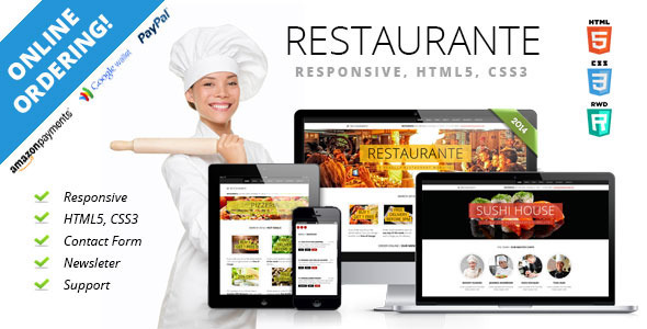 دانلود قالب HTML رستوران Restaurante