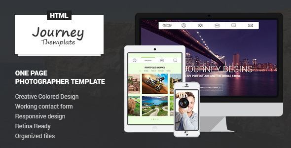 دانلود قالب HTML تک صفحه ای عکاسی Journey