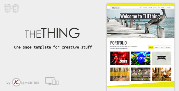 دانلود قالب HTML تک صفحه ای THEthing