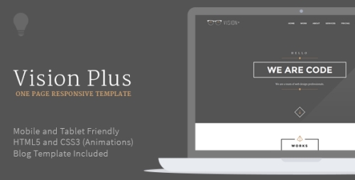 دانلود قالب HTML تک صفحه ای Vision Plus