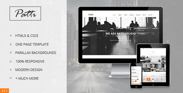 دانلود قالب HTML تک صفحه ای و پارالاکس Patti