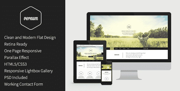 دانلود قالب HTML تک صفحه ای و پارالاکس Vernum
