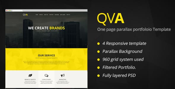 دانلود قالب HTML تک صفحه ای QVA