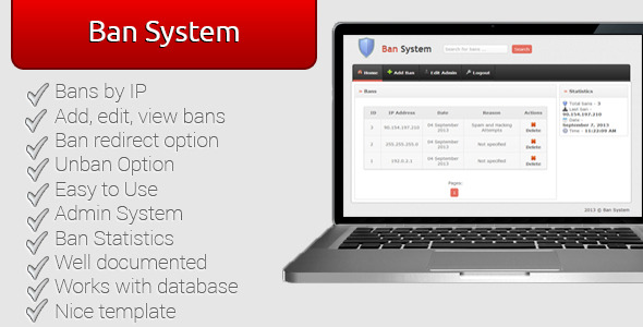 دانلود اسکریپت PHP مسدودسازی Ban System