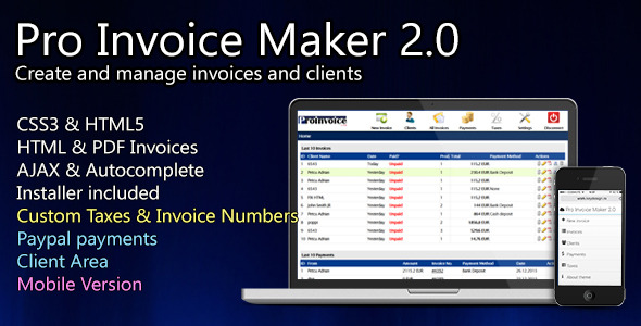 دانلود اسکریپت PHP ساخت فاکتور Pro Invoice Maker